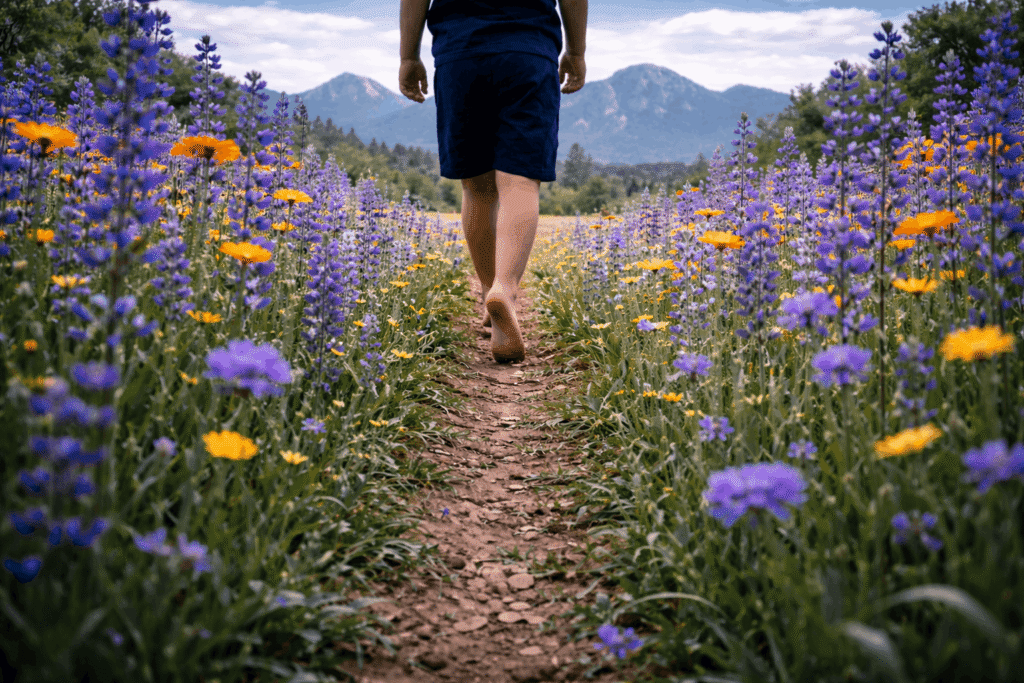 peak therapy services flower field walking